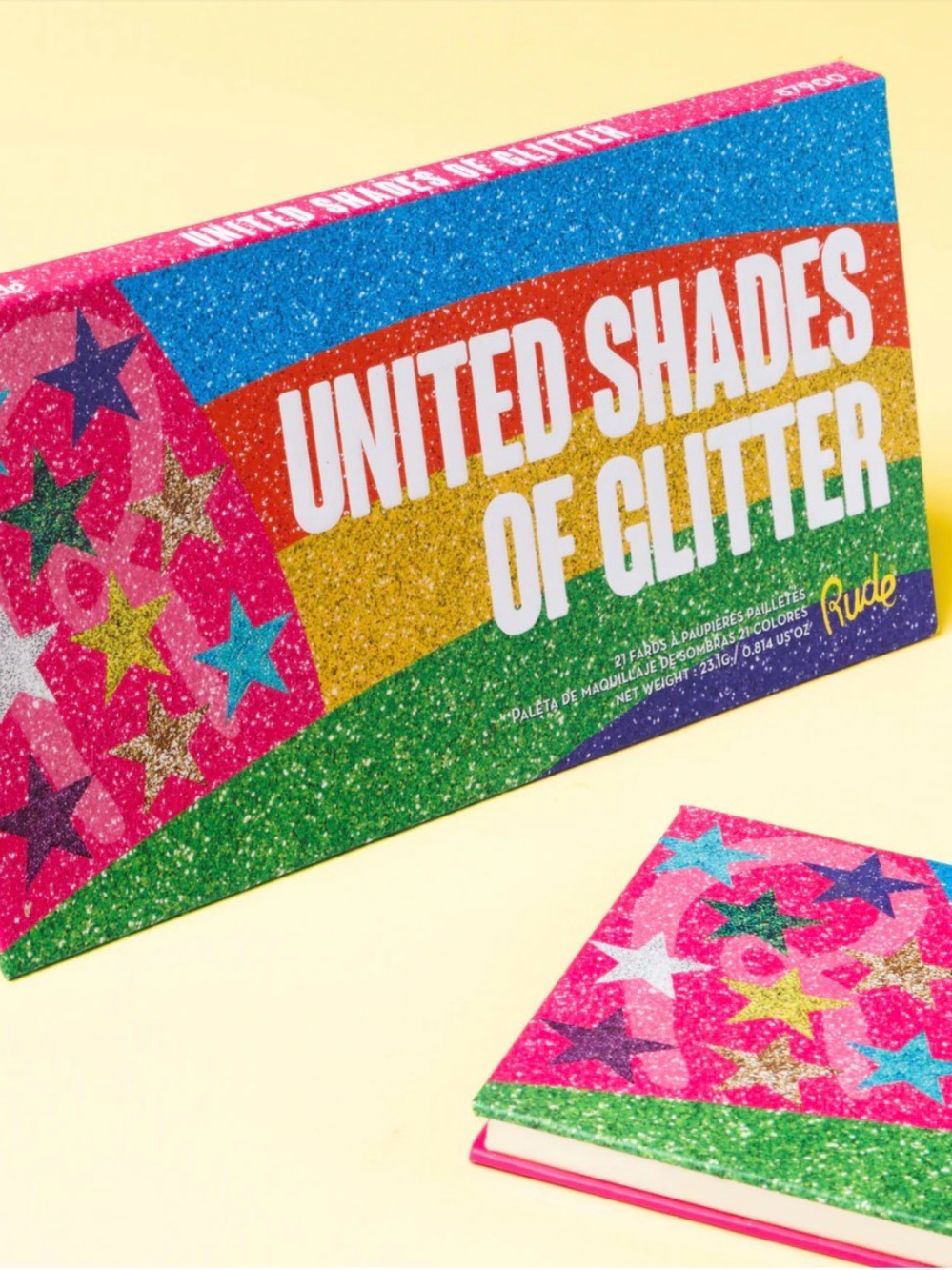New RUDE United Shades of Glitter - 21 Pressed Glitter Eyeshadow Palette